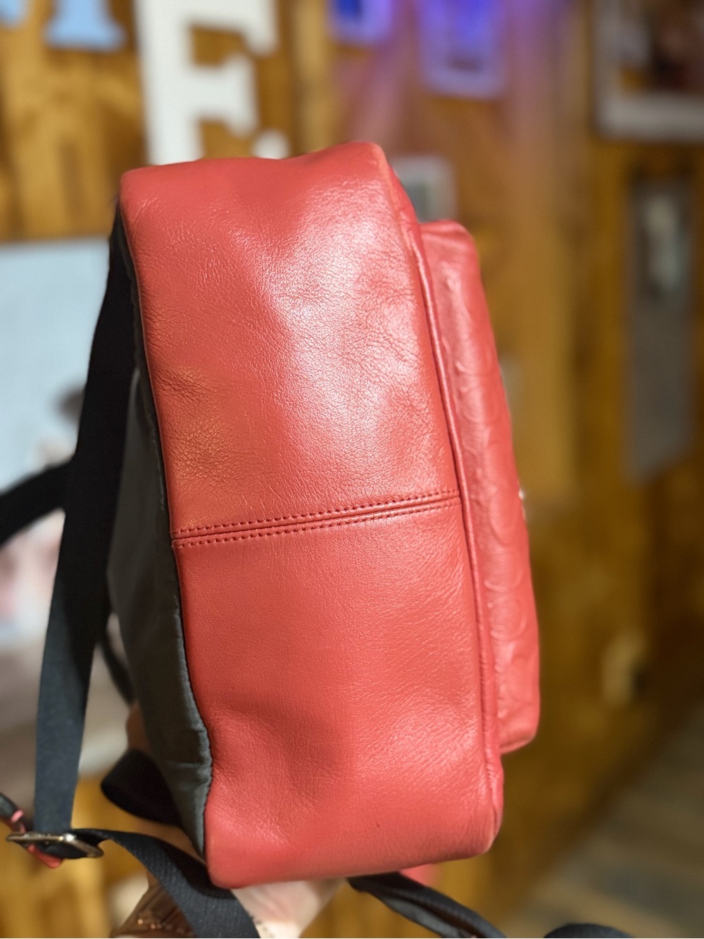 Coach Washed Red Embossed Signature Mini Backpack - Picture 7 of 8